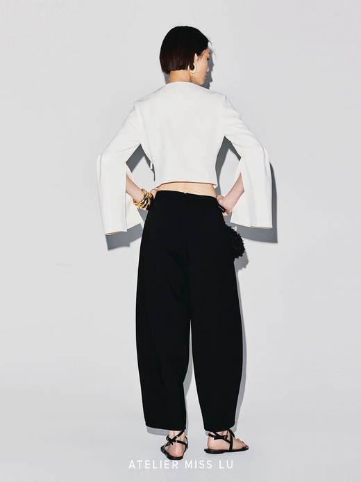 【暧昧郁金香】蝴蝶结飘带造型开衩廓形袖外套 商品图4