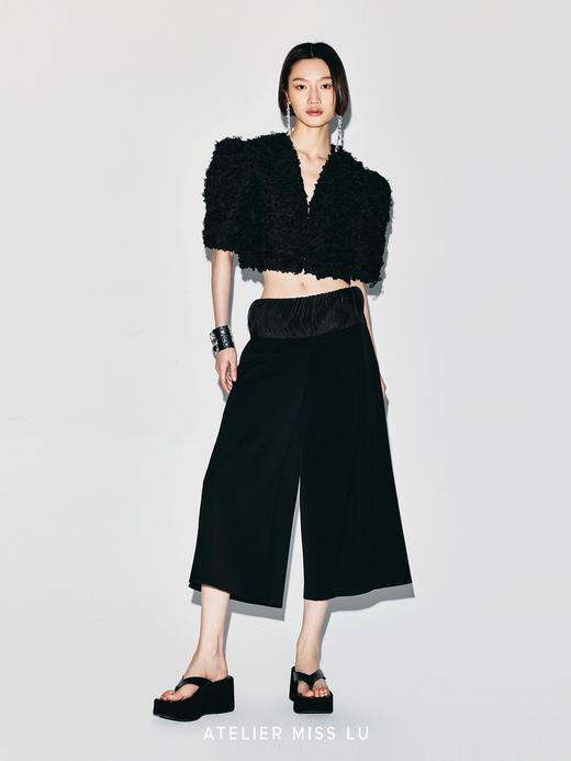 【夜色扶桑】重工立体花瓣肌理廓形袖造型短上衣 商品图1