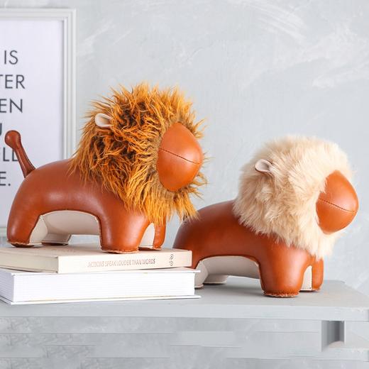 Zuny 动物手工缝制狮子摆件 狮子座礼物 生日礼物 家居摆件 商品图2