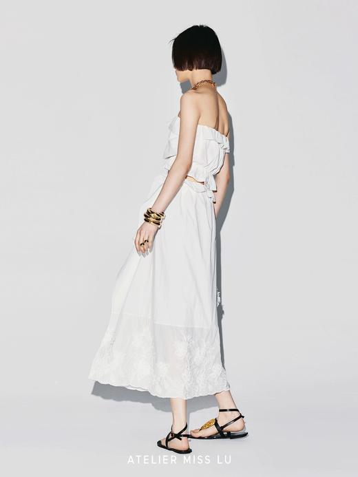 【清晨曦光】立体压褶花边设计弹力抹胸上衣 商品图3