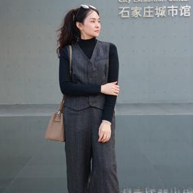 【温小暖】高腰直筒裤（25809158-青骊-结缘款）