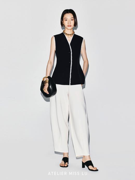 【八月潮汐】蕾丝环绕拼接设计收腰马甲上衣 商品图2