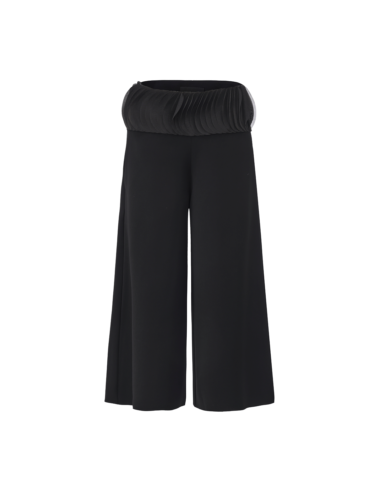 【漫步序章】层叠半圆薄纱拼接阔腿七分裤