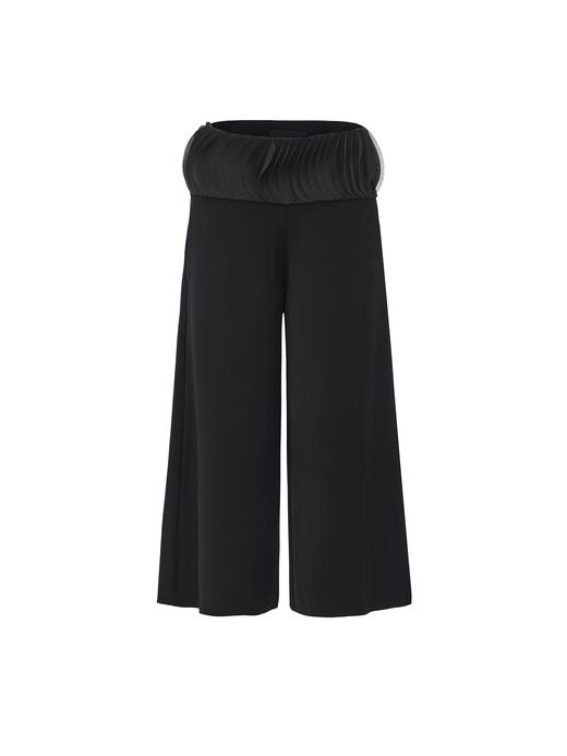 【漫步序章】层叠半圆薄纱拼接阔腿七分裤 商品图0