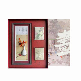 嘉德文创 | 陈氏定窑联名“清供图”立体框画套装