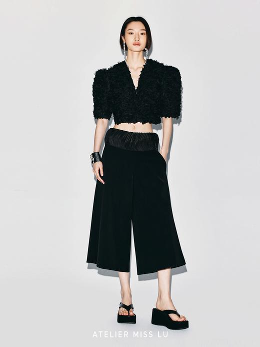 【漫步序章】层叠半圆薄纱拼接阔腿七分裤 商品图4