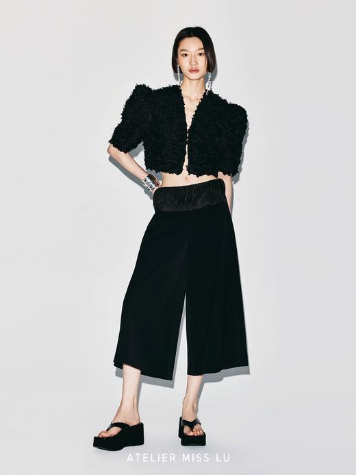 【夜色扶桑】重工立体花瓣肌理廓形袖造型短上衣 商品图4