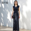 EITIE爱特爱气质V领修身高腰亮片礼服连衣裙春新款8177810 商品缩略图1