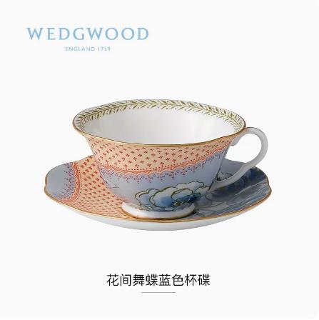 玮致活花间舞蝶骨瓷茶杯下午茶杯碟咖啡杯茶具套装 商品图1