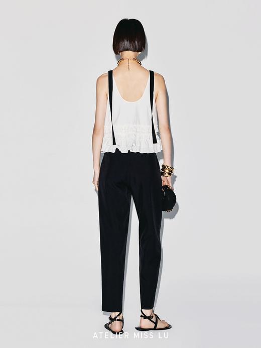 【云上圆舞曲】多层压褶设计U型露背吊带上衣 商品图3