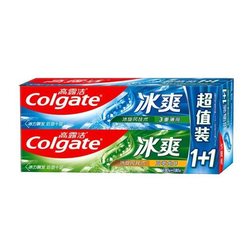 高露洁 冰爽三重薄荷+龙井茶180g双支牙膏超值装 商品图2