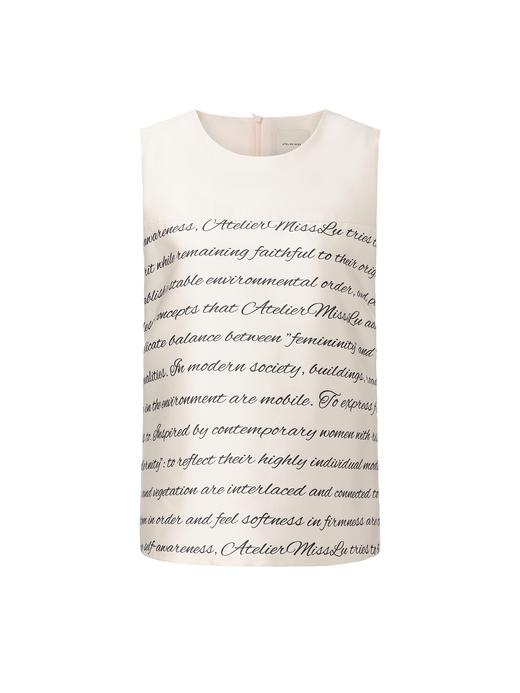 【假日来信】品牌定制英文印花圆领无袖廓形上衣 商品图0