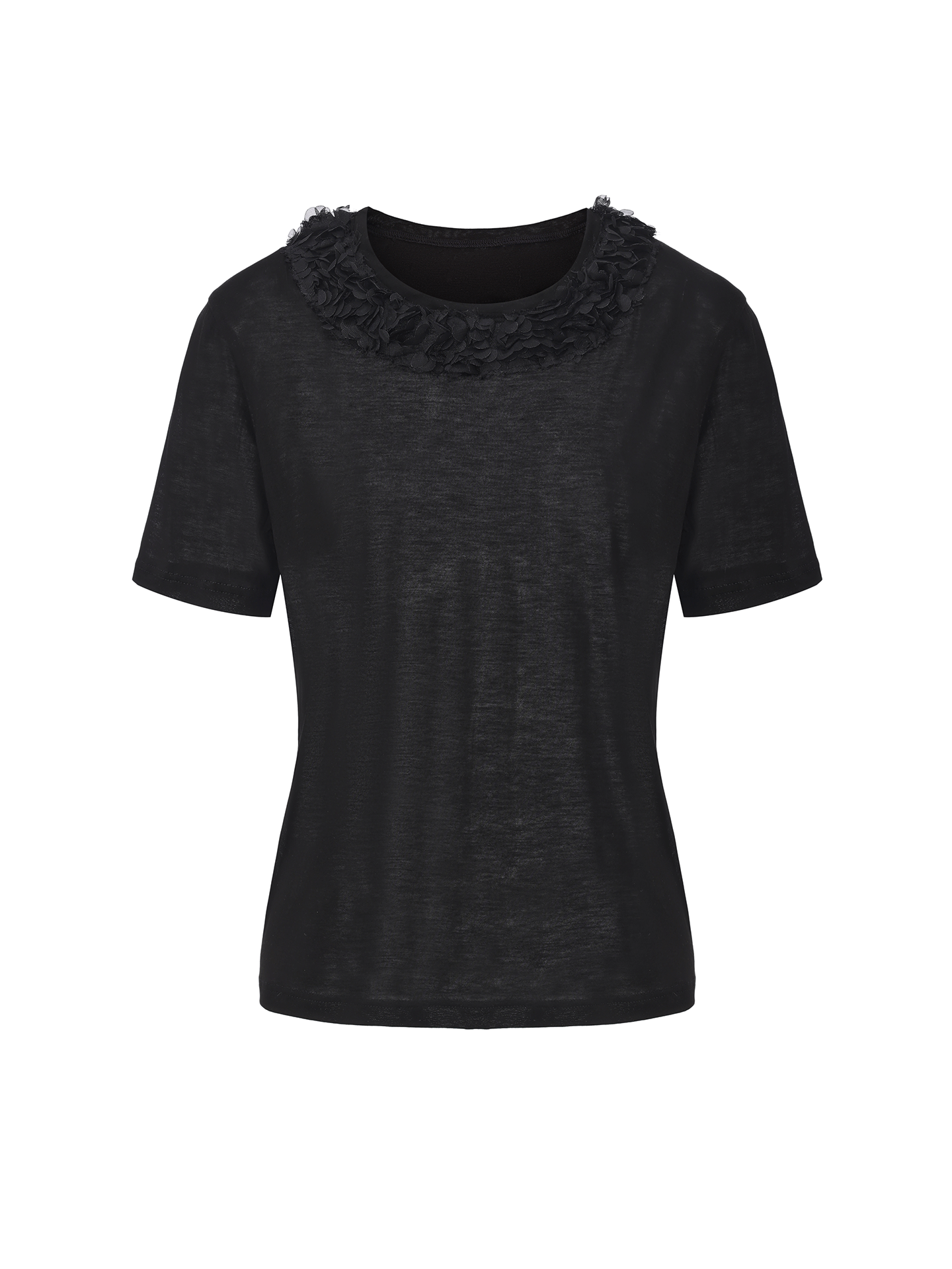 【乌兰哈达之花】立体花瓣肌理拼接造型短袖T恤