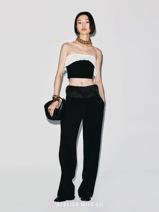 【阿尔卑斯雪落】立体弧形环绕拼接抹胸上衣 商品图1