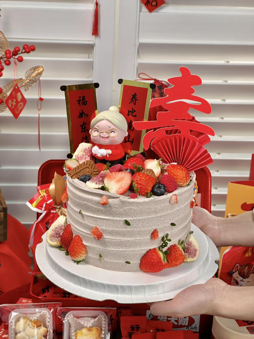 草莓奥利奥祝寿奶奶（蛋糕表面为奥利奥奶油） 商品图4