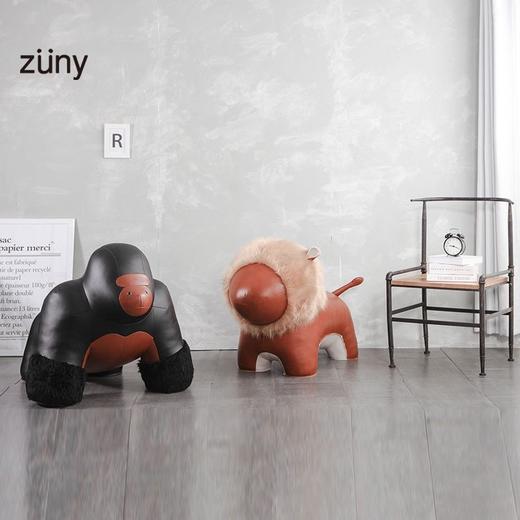 Zuny 超大款 狮子长颈鹿大象河马独角兽 超大皮质动物家居摆件饰品 商品图2