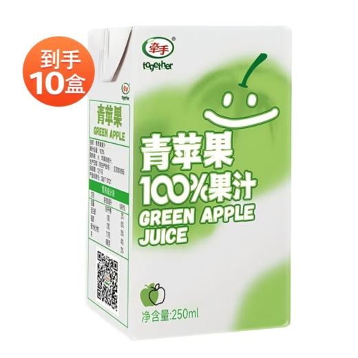 牵手（together）青苹果100%果汁饮品青苹果汁250ml*10盒 商品图5