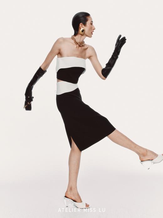 【阿尔卑斯雪落】立体弧形环绕拼接抹胸上衣 商品图2