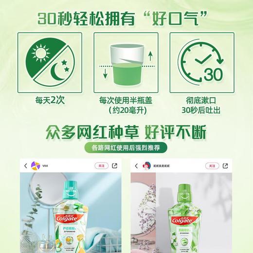 高露洁 茉莉绿茶味漱口水500ml*2/组 商品图4