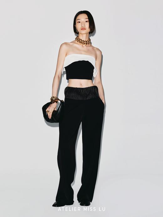 【夜光叠影】层叠半圆薄纱拼接垂感长裤 商品图1