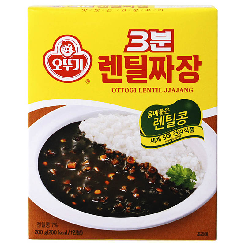 不倒翁3分扁豆炸酱200g오뚜기 3분 렌틸콩짜장