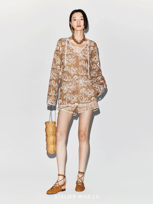 【海滨漫步】立体花卉肌理小A字短裤 商品图2