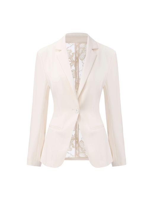 【圣托里尼清晨】蕾丝拼接露背V领收腰西装 商品图0