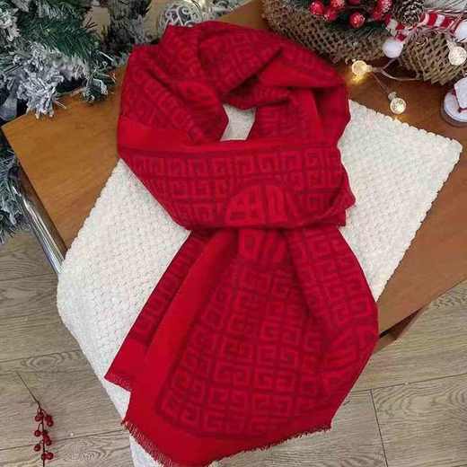 中国提花红围巾 商品图0