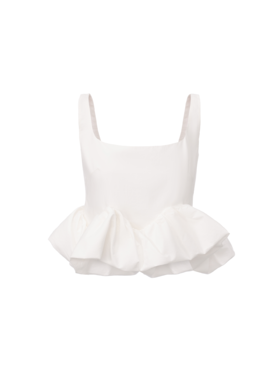 【棉花糖云卷】云朵扭转下摆方领短上衣