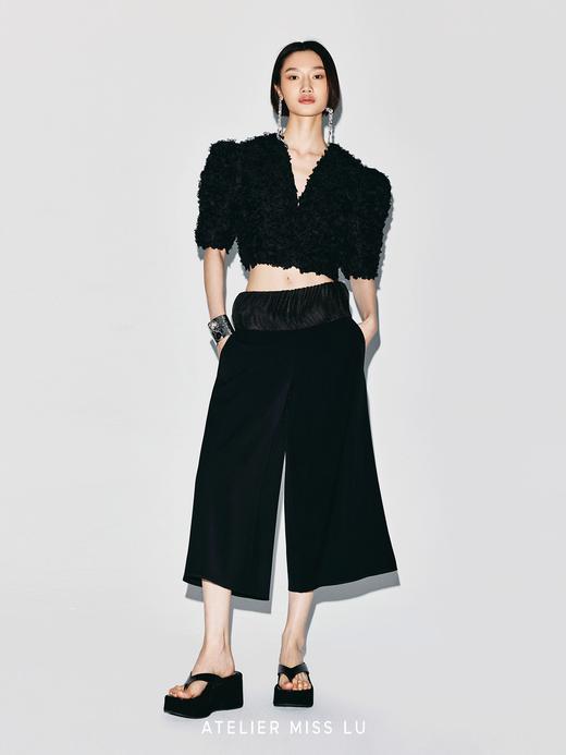 【漫步序章】层叠半圆薄纱拼接阔腿七分裤 商品图3