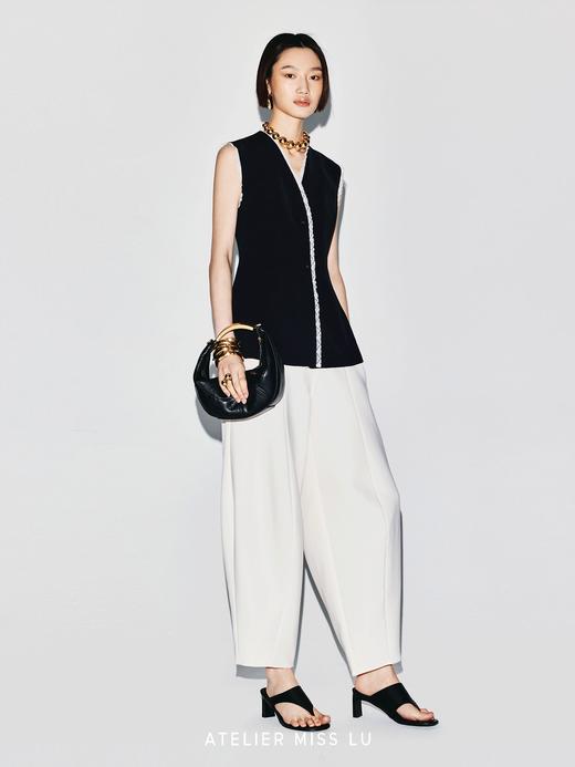 【八月潮汐】蕾丝环绕拼接设计收腰马甲上衣 商品图3