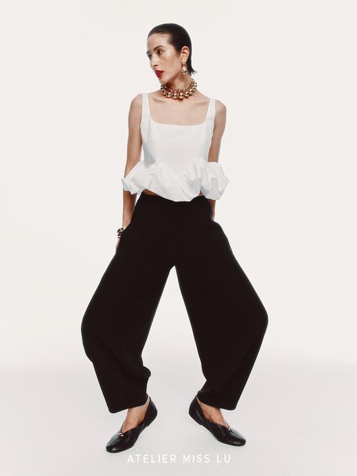 【棉花糖云卷】云朵扭转下摆方领短上衣 商品图2