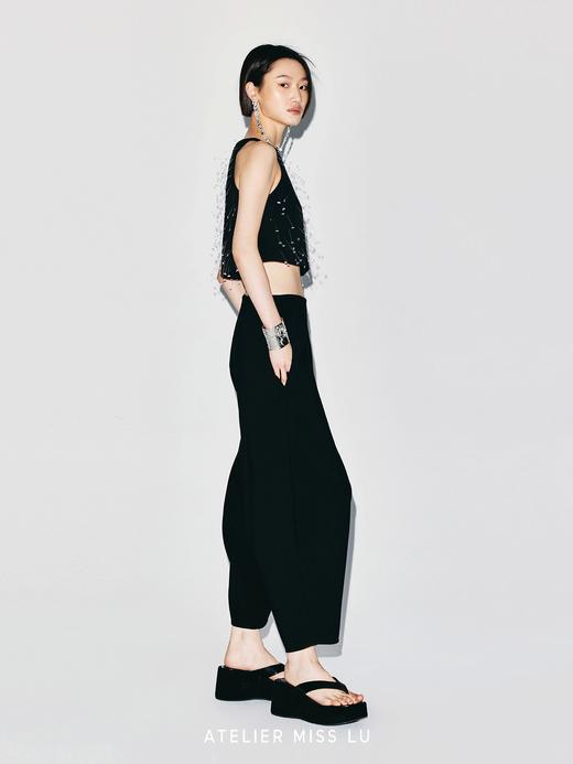 【飞跃星光】标签挂饰设计A字削肩短上衣 商品图4