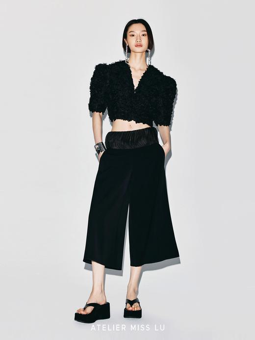 【夜色扶桑】重工立体花瓣肌理廓形袖造型短上衣 商品图2