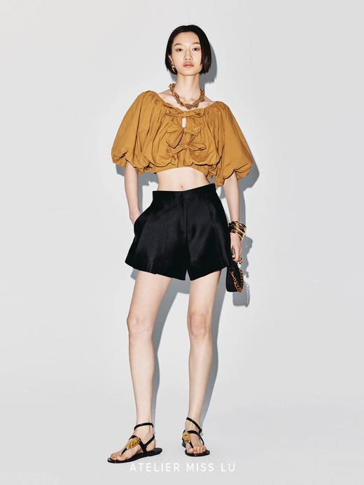 【沙滩水母】可系飘带蓬松花苞云朵上衣 商品图3