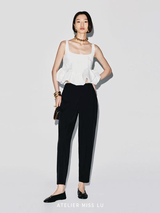 【棉花糖云卷】云朵扭转下摆方领短上衣 商品图1