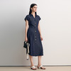EITIE爱特爱显瘦V领收腰A字复古通勤气质连衣裙2026春季新款8507225 商品缩略图3