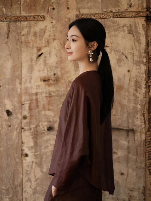 盛唐婧 | 新中式红云纱不规则百搭上衣 商品图8