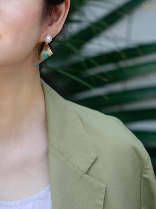 SpoiledBrat Jewelry碧玉珍珠耳钉 商品图1