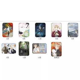 夏目友人帐 日常系列 烫金方形徽章 吧唧 全9种 8包/盒 国谷