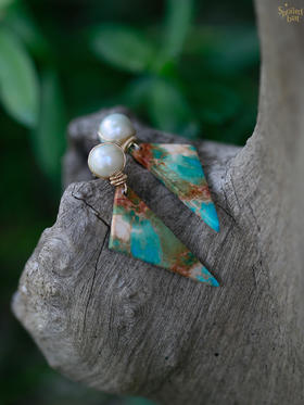 SpoiledBrat Jewelry碧玉珍珠耳钉