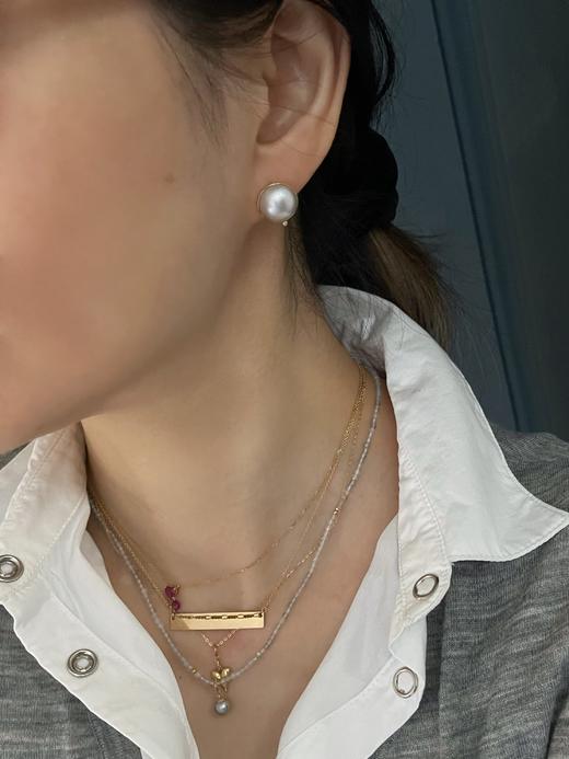 SpoiledBrat Jewelry18K马贝海水钻石耳钉 商品图5