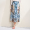 EITIE爱特爱浪漫蓝色印花复古高腰a字飘逸长裙半身裙2026春季新款A2606109 商品缩略图1