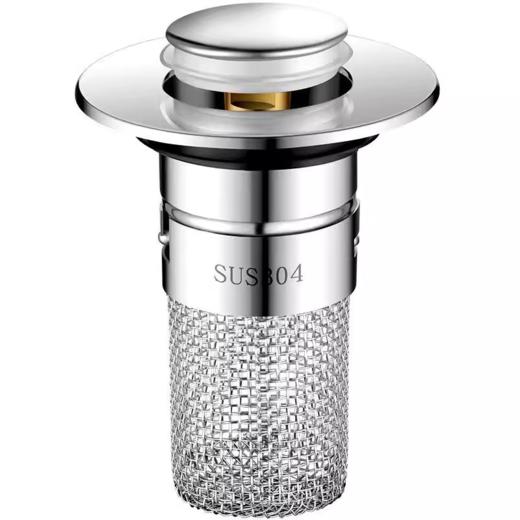 高端品质 陶尔曼通用型 洗手盆漏水塞卫生间洗脸盆按压式弹跳塞子 防臭防堵地漏过滤网  商品图6