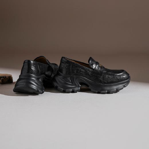 【羊皮革】西村名物2026年春季新款厚底增高舒适百搭深口单鞋乐福鞋T26AM17731 商品图4