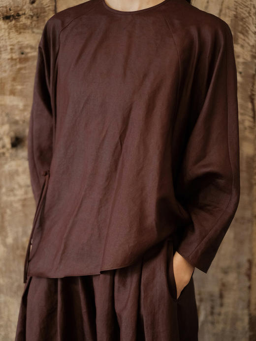 盛唐婧 | 新中式红云纱不规则百搭上衣 商品图3