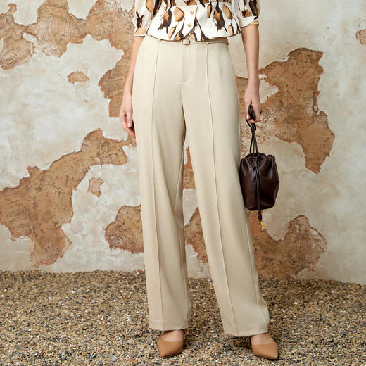 EITIE爱特爱春季新款高腰显瘦百搭休闲裤长裤8105816 商品图2