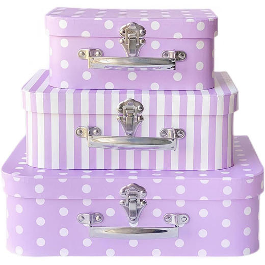 三件套手提箱 圆点条纹图案手提包 时尚玩具礼品收纳 新年礼物与装饰的可套装礼盒 商品图8