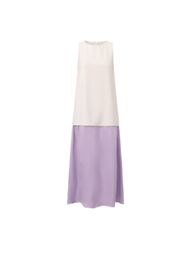 【海芋之恋】撞色拼接设计无袖廓形连衣裙