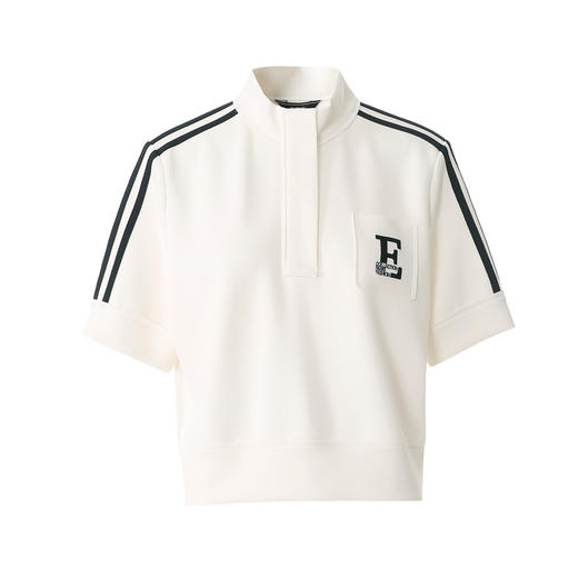 EITIE爱特爱春季新款时尚舒适简约黑白撞色百搭显瘦T恤上衣8113809 商品图5